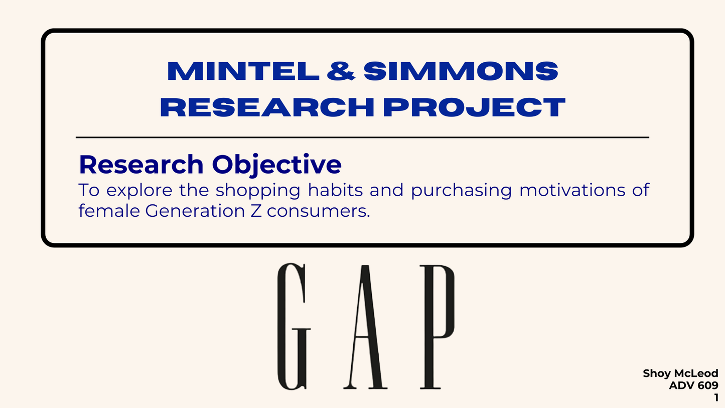 Mintel and Simmons Research Project